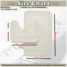 VELVETIO Bath Mat Set Non Slip Jacquard Greek Key Pattern 2 Piece Machine Washable Toilet Rugs - Cream - View 8