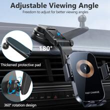 YWOR 1pc YWOR 15W Fast Wireless Car Charger Mount, Auto-Clamping Dashboard & Air Vent Phone Holder, ABS Material, Compatible With Auto Vehicles, Compatible With Iphone, Pixel - Non-Waterproof