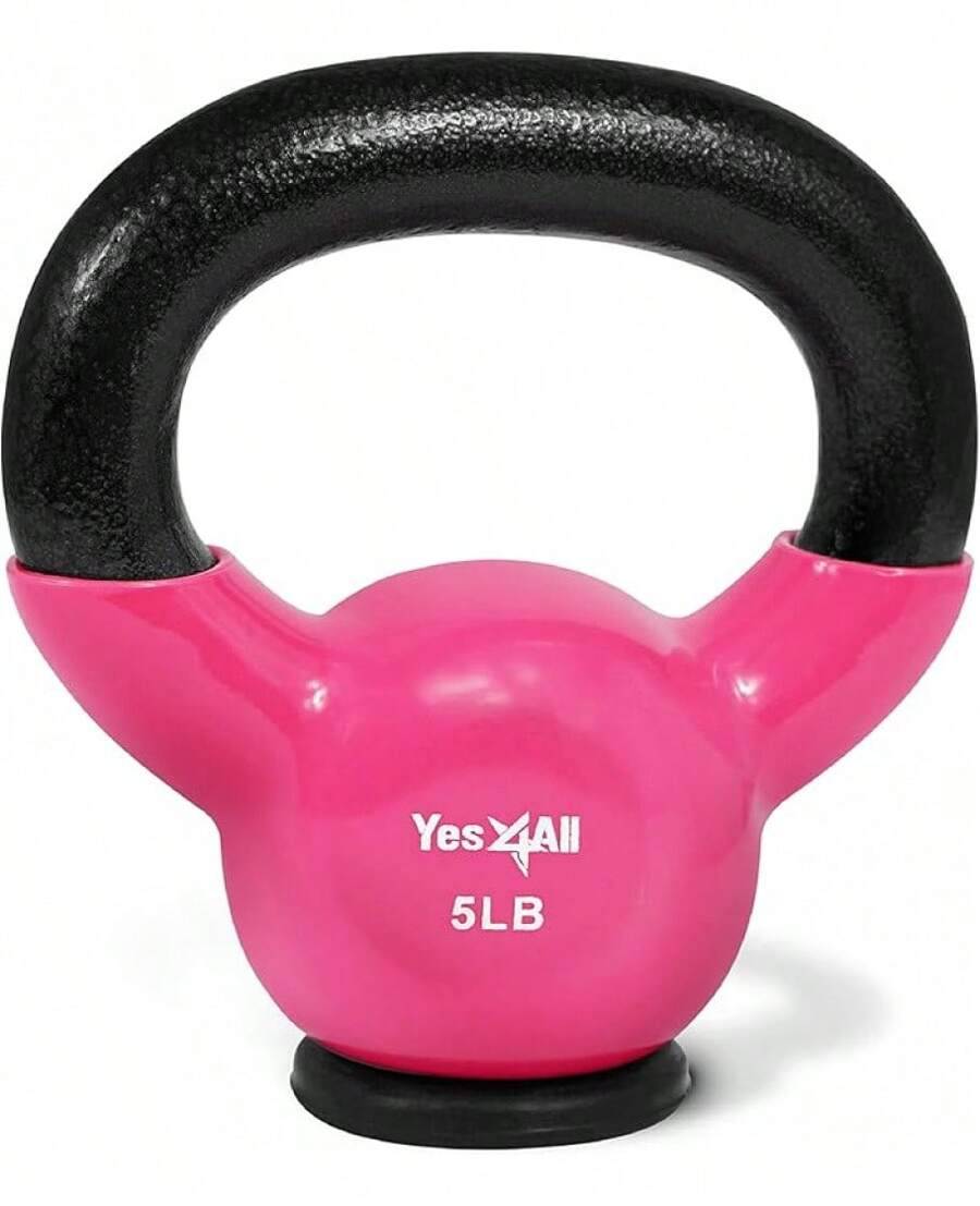 Pesas rusas con base de goma, set de pesas rusas para mujeres, pesas rusas para entrenamiento de fuerza (4.5-29.5 kg) - Rosa - Ver 1