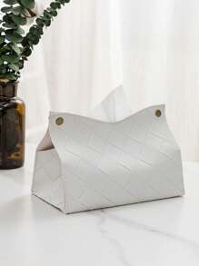 1 pieza / 2 piezas / 5 piezas / 10 piezas Caja de pañuelos de unicolor con patrón de cuadrícula cuadrada, dispensador de pañuelos de tela acolchada bordada en relieve PU para dormitorio, sala de estar, mesa de comedor, barra, escritorio de oficina, baño impermeable, caja de pañuelos para automóvil al por mayor para decoración del hogar en cocina, dormitorio, sala de estar, comedor, accesorios decorativos, caja decorativa, regalo de boda para mujer, elemento imprescindible para viajes de verano y festivales