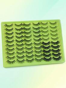 Happy Butterfly 30 Pairs Mixed Style Natural Crossover False Eyelashes, Handmade Lengthened Thick Curly Eyelashes Artificial 3D Fuax Mink Eyelashes D Curvature Makeup Tools Hot Sellers For Daily Life,Gift For Christmas. - 交叉款 - 查看 5