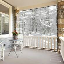 8x10 FT Thicken Clear Tarp Waterproof, Anti-Tear Windproof Garden Transparent Poly Tarpaulin, Snowproof Plant Cover, Insulation Shed Cloth With Grommets For Porch Patio Camping Supplies - Transparent - View 10