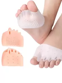 QKC 2 piezas de calcetines con almohadillas de silicona para los dedos, separador y protector de dedos de los pies