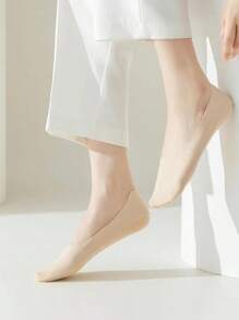 6 Pairs Women's Casual No-Show Socks, Ice Silk Lining, Non-Slip Invisible Thin Liner Socks - Multicolor - View 3