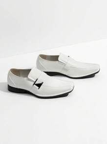 Men's Lined Dress Loafers Formal Shoes Men Dress Loafer Shoe Slip On Moccasins Daily Comfort Leather - 白色 - 查看 8