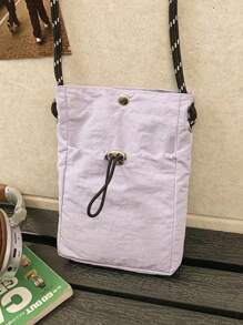 Fashionable Korean/Japanese Ins Style Fresh Minimalist Crossbody Bag, Cute Student Small Square Shoulder Bag, Mini Messenger Bag, Phone Pouch, Canvas Handbag, Holiday Phone Bag - Multicolor - View 4