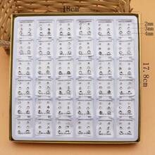 108对女士简约白色水晶塑料耳钉套装 - 白色 - 查看 8