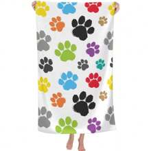 1 szt. Sportowy ręcznik plażowy Outdoor High Definition Digital Printed Cute Color Footprint Design, mata do jogi do sportów halowych, szal przeciwsłoneczny na plażę, przenośny, chłonny, szybko schnący ręcznik kąpielowy