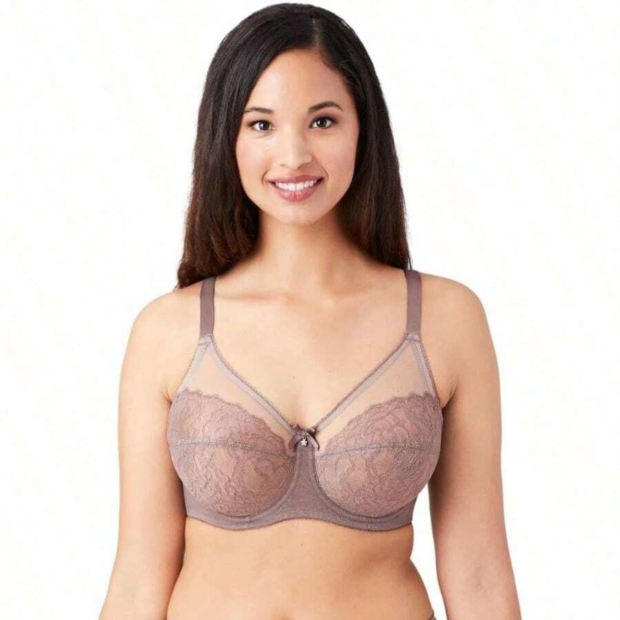 Retro Chic Full Figure Underwire Bra - 卡布奇諾 - 查看 1