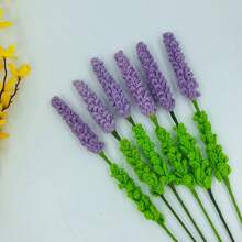 Handmade Crocheted Lavender Flower Branch Preserved Flower Home Decor Gift Floral Bouquet Ornament - Light Purple - View 6