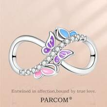 PARCOM 1 pieza Conjunto de joyas de moda con diseño de infinito enchapado en plata, adecuado como regalo de cumpleaños, festividad o joyería perfecta