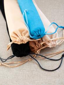 1pc Velvet Hand Fan Pouch With Drawstring - Protective Long Fabric Sleeve Storage Bag For Rave Folding Hand Fans, Portable Fan Protector Gift Bag, Gift Wrap Storage,The Best Gift For Friends And Classmates