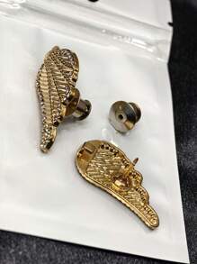 1pc Shiny Wing Shaped Waist Buckle, Metal Alloy Adjustable Clip For Jeans, Detachable & Without Nailing - Gold - View 3