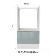 Mueble Para Horno Y Microondas Madesa Lux Sin Encimera Blanco/Gris - Blanco y Gris - Ver 2