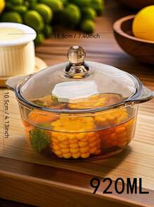 高品质新款茶色双耳汤锅创意沙拉碗家用商用带盖微波炉适用北欧风优雅水果玻璃碗拉面碗