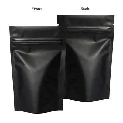 50/100/200pcs Matte Black/Gold Self Standing Zipper Bags Reusable Home DIY Chocolate Tea Coffee Dried Fruits Spices Candy Meat Heat Sealed Long Term Food Storage Closed Packaging Bags Holiday Celebration Birthday Wedding Party Gift Packaging Gifts Accessories