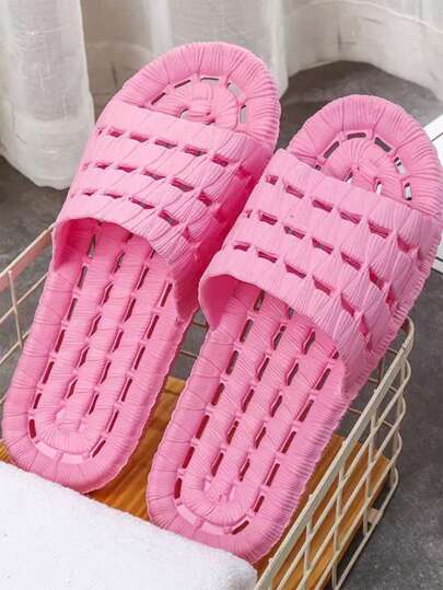 1 Paar EVA Ausschnitt belüftete rutschfeste Hausschuhe, unisex Sommer Dusche Badezimmer Zuhause Lässig Sandalen, geruchlos atmungsaktiv Schulanfang
