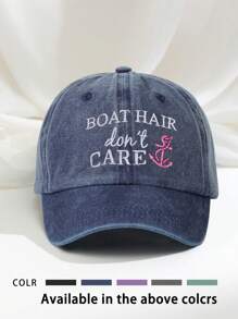 1 szt. haftowana czapka baseballowa z włosiem z łódki, regulowana zewnętrzna ochrona przeciwsłoneczna, codzienna czapka, odpowiednia na podróże wiosną/jesienią, modna uniwersalna czapka przeciwsłoneczna dla mężczyzn, styl Y2K - czapka baseballowa - Zobacz 10