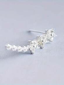 1 Paar Mode 925 Sterling Silber Kubikzirkonia Ohrstecker Party Schmuck als Muttertagsgeschenk Edler Schmuck