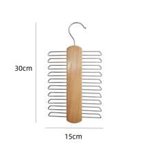 Soporte de percha de corbatas Estante Bufanda de seda Organizador de cinturón Gabinete Almacenamiento de madera Estante para colgar Soporte de almacenamiento para armario Armario 20 Bar - de madera - Ver 5