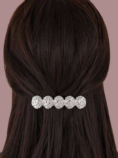 1个合金圆形硬币发夹，弹簧夹半马尾发夹，金属外壳简约轻盈奢华休闲弹簧发夹，秋季，头发，发饰，配饰，女士发饰，旅行，发饰，女士配饰，发饰，女士发饰，美发工具，美发用品，用品，美容配饰，礼物，旅行，女士礼物，美发用品，圣诞礼物