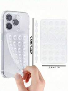 1pc Silicone Phone Sticky Grip Handle, Suction Phone Case Stand, Hands-Free Sticky Phone Handle For Selfie And Video, Mobile Finger Grip Stand - Multicolor - View 6