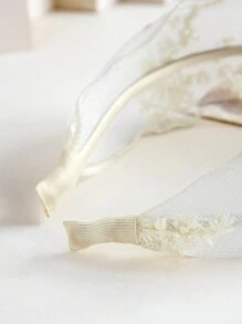 1pc Lace Embroidered Floral Headband, Minimalist & Practical Multi-Function,Hairband,Hair Hoop Headbands Hair Accessories Head Accessories - Multicolor - View 3