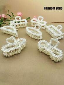 1-5 PCS Ins Style Temperament Pearl Grab Clip, Summer Senior Sense Of Large Hair Clips, Hair Claw Back Of Head Clip Headdress, Bridesmaid Proposal Gift, Pearl Bridesmaid Hair Clips, Bachelorette Party Gifts, Bridal Party Gifts, Hair Accessories