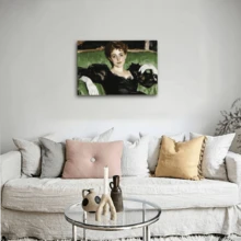 1pc Framed Wall Art, Wrapped Canvas Poster Vintage Prints, Very Attractive Woman On The Sofa, Perfect Gift Decor, Wall Art For Living Room Bedroom Office, Hanging Hardware Included - Framed, Horizontal