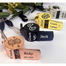 1 件个性化口哨项链礼物教练口哨定制足球篮球棒球曲棍球足球学校，多功能，装饰性，可重复使用，精致，时尚，高品质，色彩鲜艳，现代，定制，个性化，独特，家居清新，温馨氛围，家居生活，定制工艺品 - 彩色 - 查看 4