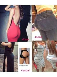Women Hip Shape Wear Tummy Control Butt Lifter Panties, Hollow Body-Shaper High Waist Shapewear, Slimmer Boyshort Underwear - 黑色 - 查看 5