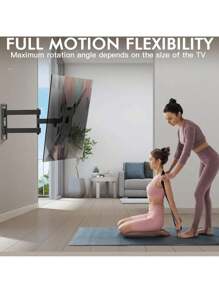 Universal TV Wall Mount, Swivel And Tilt Universal TV Mount, Wall Mount With Adjustable Telescopic Bracket, Suitable For 14-60 Inch TVs, LED/LCD/Plasma Flat And Curved TVs Or Monitors, Full Motion TV Mount With Perfect Center Design, Extended Swivel TV Mount, Tilt Up To 400 X 400 Mm, Mobile TV Wall Mount, Universal Monitor TV Mounting Arm - 黑色 - 查看 8