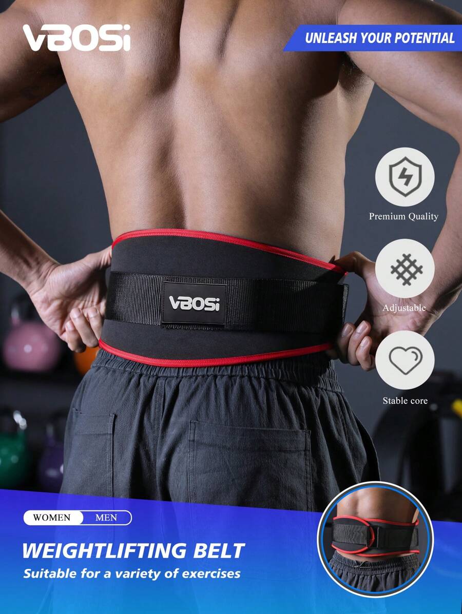 VBOSI 1pc Adjustable High-Quality Weightlifting Belt, Suitable For Professional Functional Fitness And Deadlift Training, Unisex Fitness Waist Support Belt - Multicolor - View 1