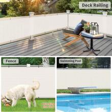 1PC Balcony Privacy Fence Screen Cover With Zip Ties Outdoor Screen Fence UV Protection For Deck Patio Backyard Apartment Pool Porch - Beige - View 4