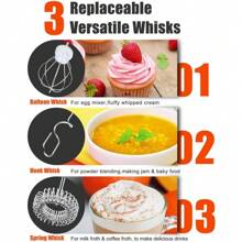 ODIFORGO Milk Frother Handheld With 3 Heads, Mix Fruit Juice Powder,Prebiotic Powder,Electric Whisk Drink Foam Mixer With USB Rechargeable 3 Speeds, Mini Frother For Coffee Latte, Cappuccino, Hot Chocolate, Egg - Black