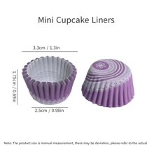Mini Cake Cupcake Liners, Baking Cupcake Cups, Disposable Cupcake Paper Wrappers, Baking Molds - Purple - View 4