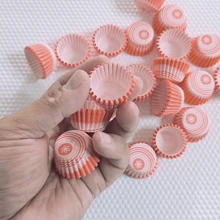 Cápsulas de papel para cupcakes, pequeñas tazas de papel para hornear, forros de tazas de papel para pasteles pequeños, moldes para hornear, tazas de papel desechables para pasteles - Rojo - Ver 5