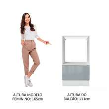 Mueble Para Horno Y Microondas Madesa Lux Sin Encimera Blanco/Gris - Blanco y Gris - Ver 5