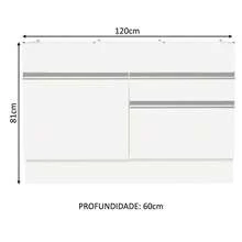 Mueble Cocina 120x60 1 Puerta 2 Caj Sin Tablero Glamy Madesa - Blanco - Ver 2