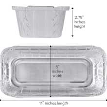 3 Lb 25 Pack Disposable Loaf Pans Aluminum Tin Foil Meal Prep Bakeware - Cookware Perfect For Baking Cakes, Bread, Meatloaf, Lasagna 3 Pound 11'' X 5'' X 2.75'' - 銀色 - 查看 2