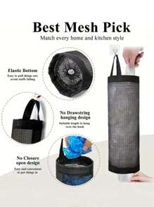 Garbage Bag Organizer Hanging Shopping Bag Shoe Cover Organizer Mesh Plastic Bag Hangable Put Plastic Bag Collector Kitchen Trash Bag Multi-Functional Shopping Bag Kitchen Storage Sundry Savings Bag Withdrawable Large Capacity Storage Bag Storage Bag Kitchen Plastic Bag Organizer Graduation - Multicolor - View 2