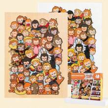 1 st. Vormpuzzel voor kinderen Decompressiedecoratie, Wukong-huisstapelspeelgoed, Cartoon uniek ruimteverbeeldingsbouwspel, educatief speelgoedcadeau voor jongens en meisjes