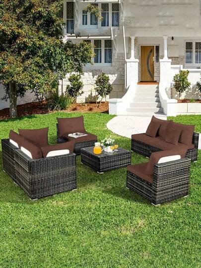 1 件牛奶丝纯色弹力沙发垫套，高弹力防尘 4 季适用花园露台户外柳条沙发座椅保护套