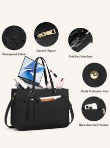 NEWHEY Laptop Bag For Women 15.6 Inch Leather Tote Bag 2pcs Set Professional Work Bag Large Office Computer Bag Teacher Bag - Multicolor - View 10