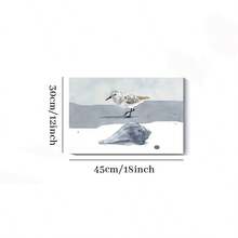 1Pc Framed Wall Art Sandpiper And Whelk Watercolor Canvas Poster Paintings Ideal Gift For Living Room Bedroom Corridor Wall Decor Room Decoration Ready To Hang - White - View 8