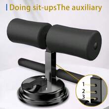 1pc Sit-Up Aid, Portable, With Adjustable Support, Adjustable Height, With Elastic Cord, Auxiliary Strength, Suitable For Home Gym - Black - View 2