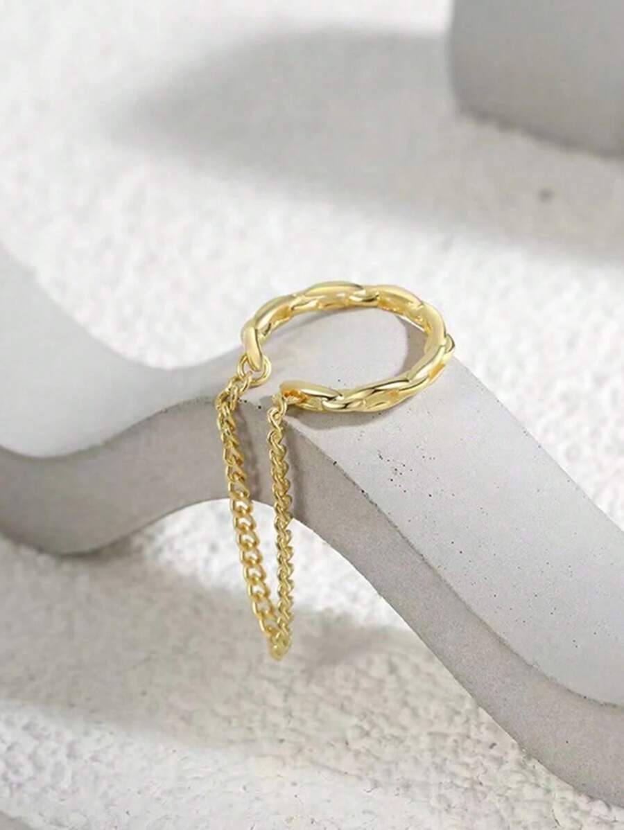 1pc Fashionable & Delicate Simple Design Gold Color Ear Cuff, Suitable For Teens And Daily Wear, Best Gift For Friends - Gold - View 1