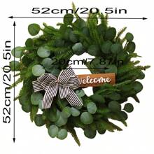 Couronne de fleurs d'accueil artificielles, décoration florale de plantes d'extérieur factices pour arrière-plan mural