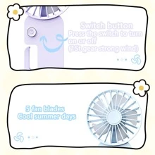 AOYI Eyelash Fan Rechargeable, Mini Fans Handheld Personal, Wall Hanging USB Fan, 250mAh Battery, One Gear, Summer Essentials, For Makeup, Home, Travel, Sports, Office, Commute, Daily, Camping, Outddors - Multicolor - View 8