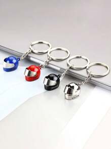 4pcs/1pc Customizable Stainless Steel Motorcycle Helmet Key Chain, Fashion Helmet Shaped Keychain, Engraved Name/Letter Pendant Keyring, Unique Gift For Bicycle Enthusiasts,Graphic Print